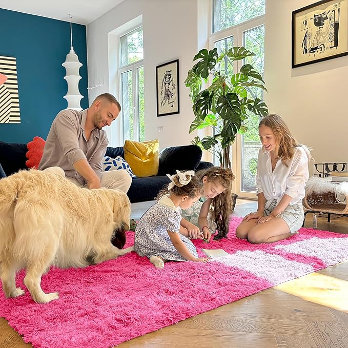 OLANLY Area Rugs for Living Room Bedroom, Machine Washable 4x5.9 ft Soft Fluffy - Image 8