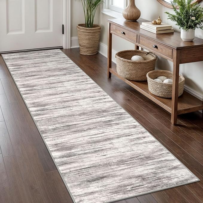 KOZYFLY Modern Abstract Washable Rug Runner 2x8 Hallway Runner Rug Non-Slip by KOZYFLY