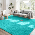 4x6 Area Rugs for Living Room Rug: Soft Fluffy Shag Teal Blue Rugs for Bedroom by CarpetAddColortoYourLife