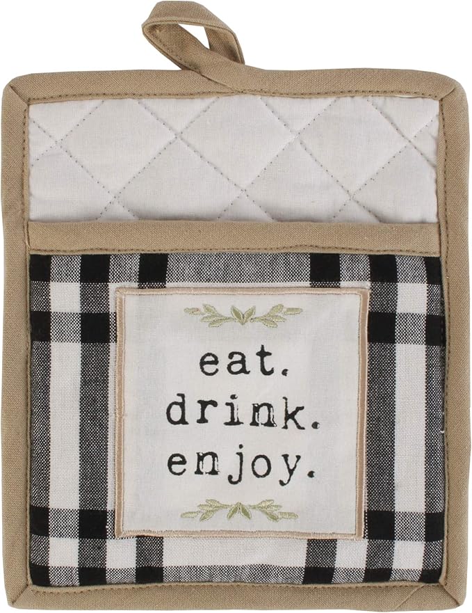 DII Home Sweet Farmhouse Kitchen Collection, Potholder/Oven Mitt/Dishtowel Set - Image 4