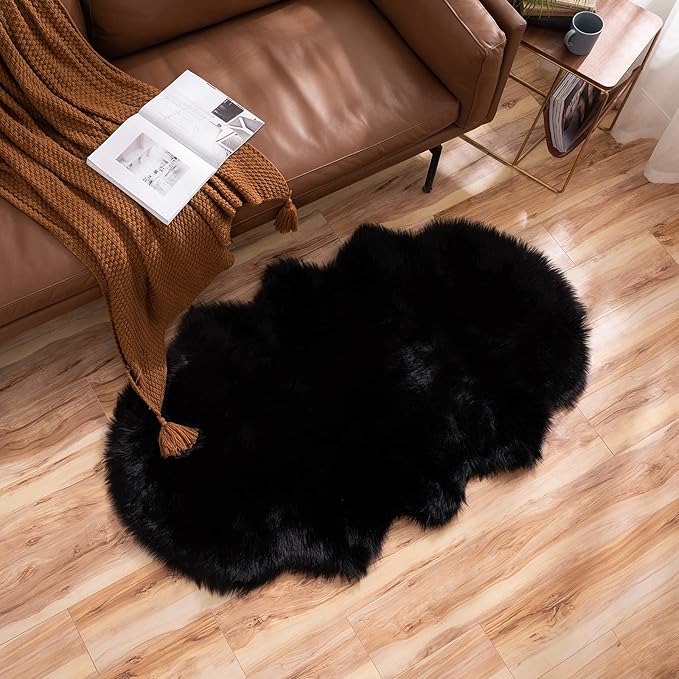 MIULEE Luxury Super Soft Fluffy Area Rug Faux Fur Sheepskin Rug Decorative - Image 7