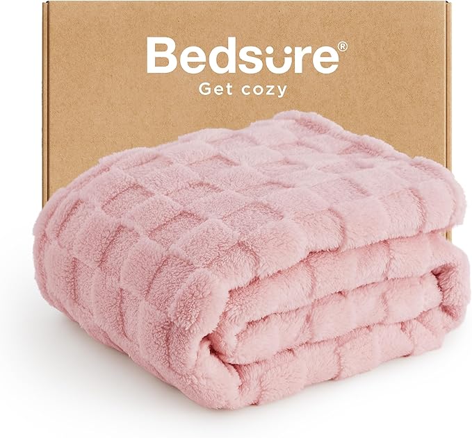 Bedsure GentleSoft Pink Throw Blanket by BEDSURE