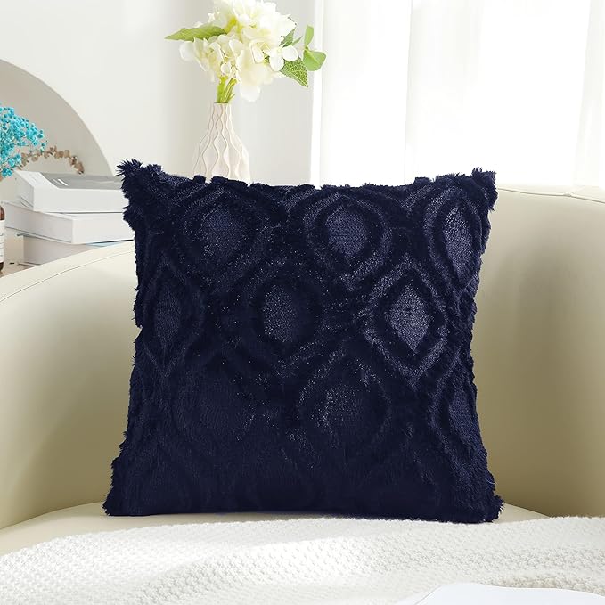 decorUhome Summer Throw Pillow Covers 16x16 Inch Set of 2, Soft Plush Faux Wool - Image 6