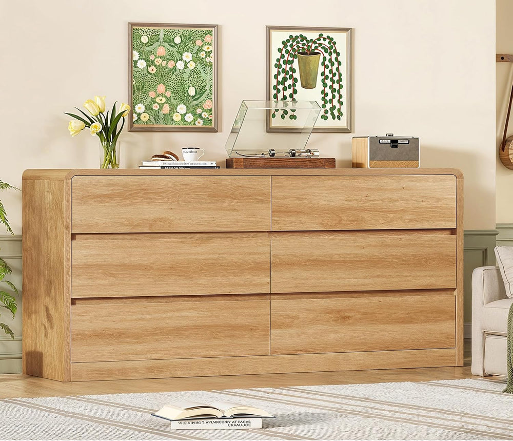 TEENFON 55" Dresser for Bedroom with 6 Drawers, Dressers & Chests of...