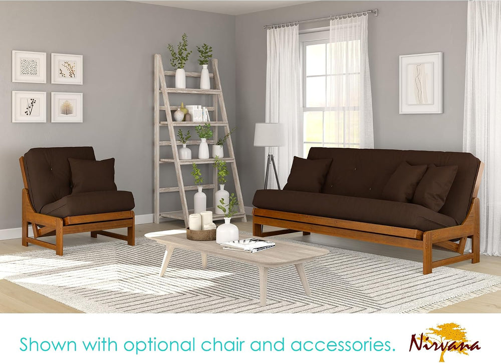 Arden Futon Set - Queen Size, Frame, 8" Mattress, Microfiber Sussex Fudg...