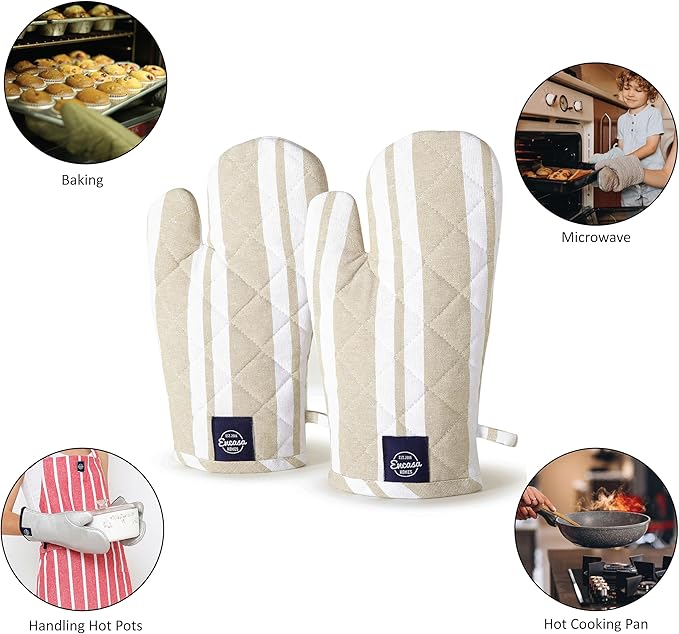 Encasa XO Long 12"x7" Oven Microwave Hand Gloves Mitts - Image 6