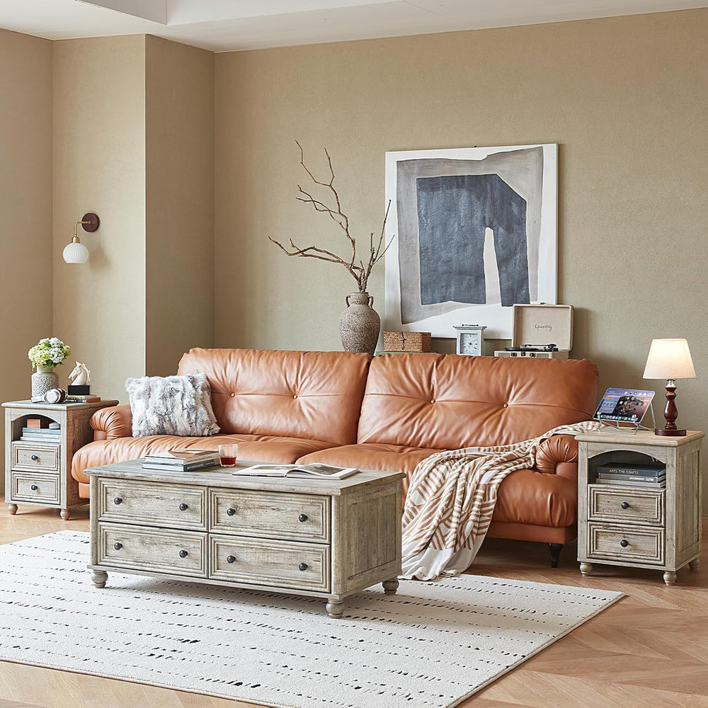 Dressers & Night Stand Set of 3, Wood 54" Wide Dresser & 18&quot...