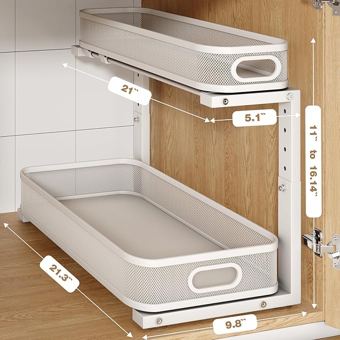 2 Pack 21.3IN-Depth Under Sink Organizer - Image 2