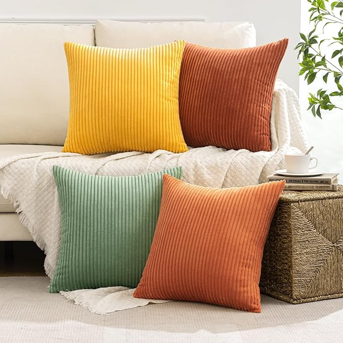 MIULEE Decorative Throw Pillow Covers 24x24 Inch Set of 4, Vibrant Cushion - Image 7