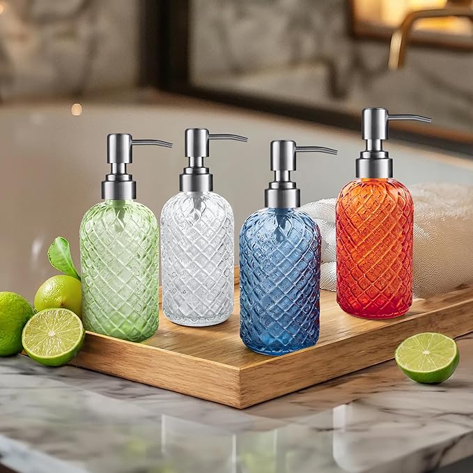 14 Oz Refillable Glass Soap Dispenser - Image 6