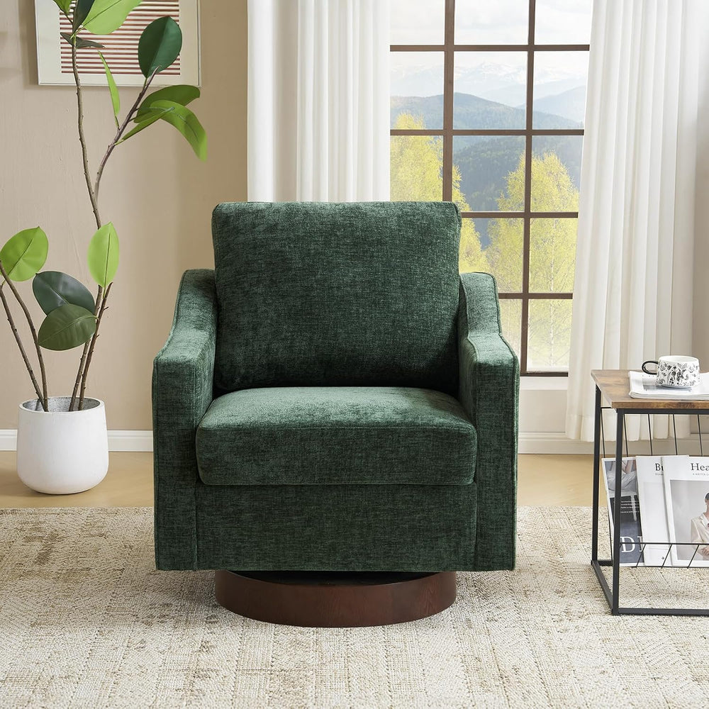 VINGLI Mid-Century Modern Swivel Accent Chair, 360°Upholstered Armchair, Home...