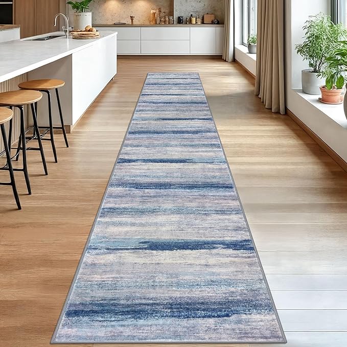 KOZYFLY Modern Abstract Washable Rug Runner 2.6x16 Hallway Rug Runner Non-Slip - Image 3