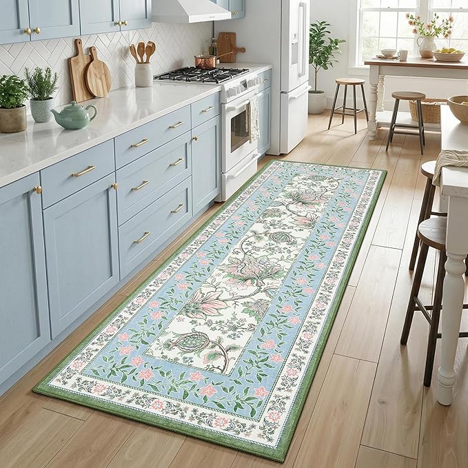 GarveeHome Blue Green Pink 2x3 Door Mat Indoor Rugs - Image 4