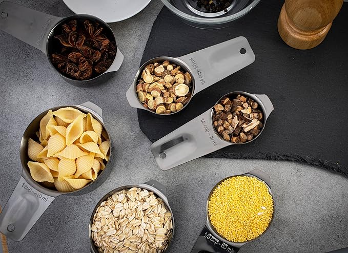 Set of 7 Heavy Duty Measuring Cups, 18/8 Stainless Steel - Image 8