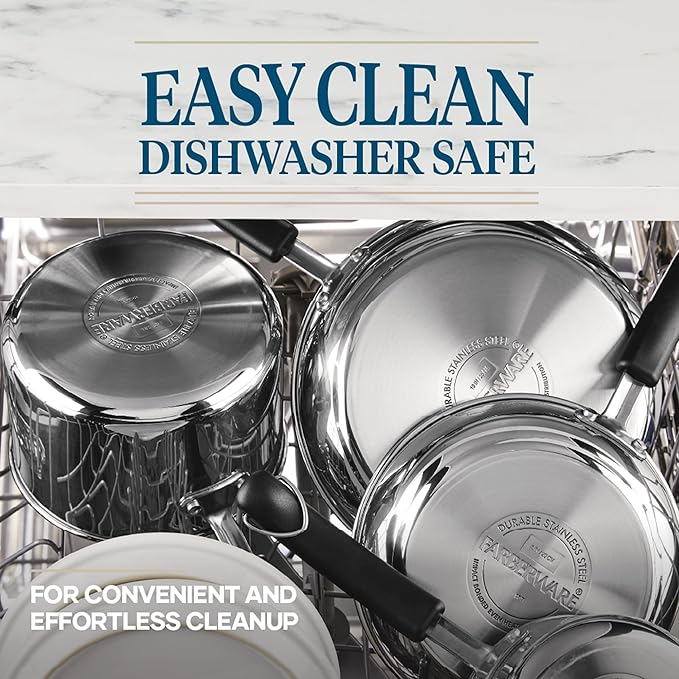 Farberware Brilliance Stainless Steel Cookware Set, 10 Piece Pots and Pans Set - Image 7