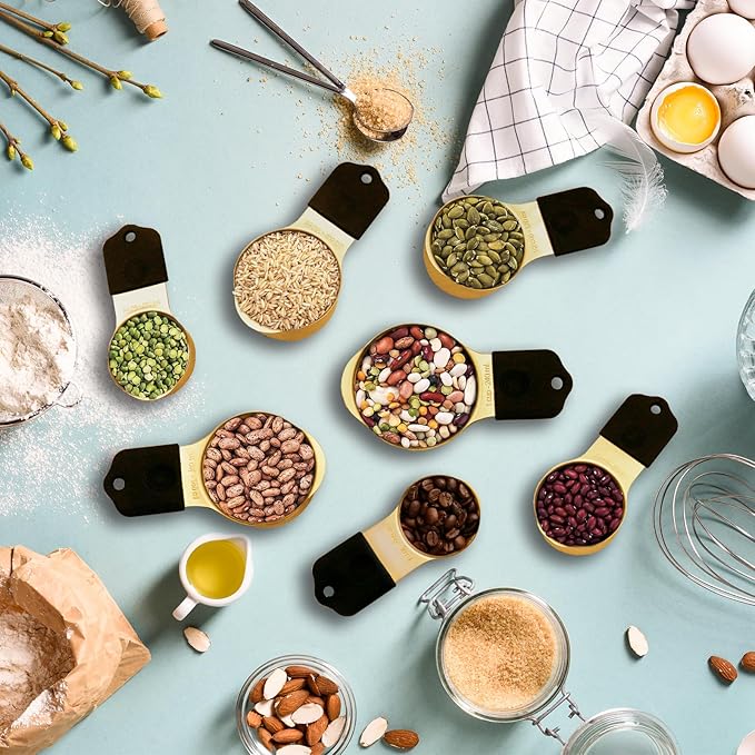 Magnetic Measuring Cups and Spoons Set, Including 7 Stainless Steel Nesting