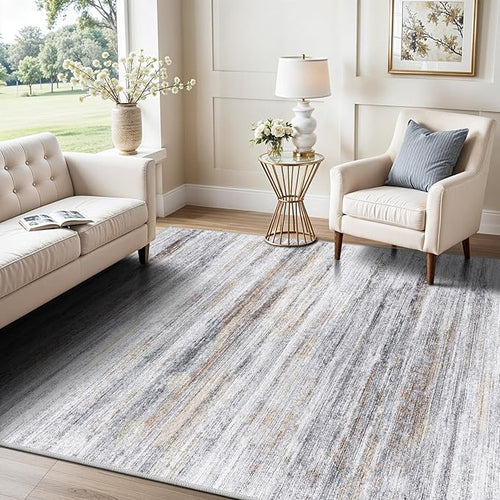 5x7 Area Rug for Living Room: Non-Slip Washable Rugs for Dining Room Bedroom by WIEVEDENS
