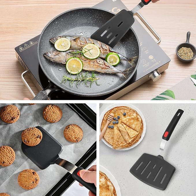 Hotec Silicone Spatula Turner for Nonstick Cookware, Cooking Spatulas 600°F - Image 3
