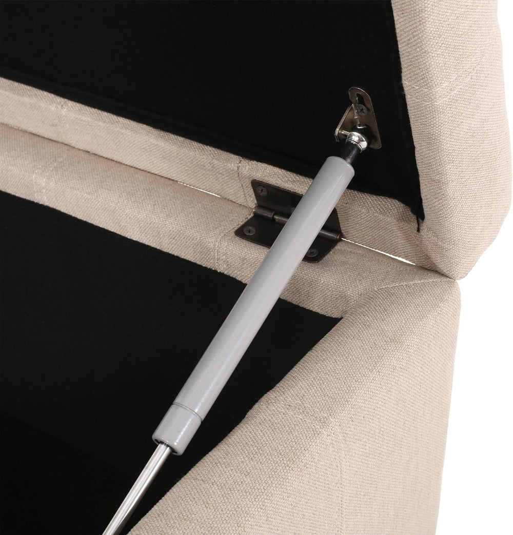 Merax 31" Modern Fabric Square Storage Ottoman, Foot Rest Waffle Stitch ...