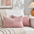 Fancy Homi 2 Packs Blush Pink Long Lumbar Decorative Throw Pillow Covers 12x24 by Fancy+Homi