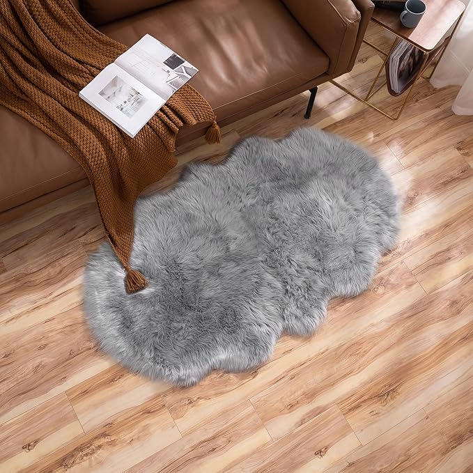 MIULEE Luxury Super Soft Fluffy Area Rug Faux Fur Sheepskin Rug Decorative - Image 7