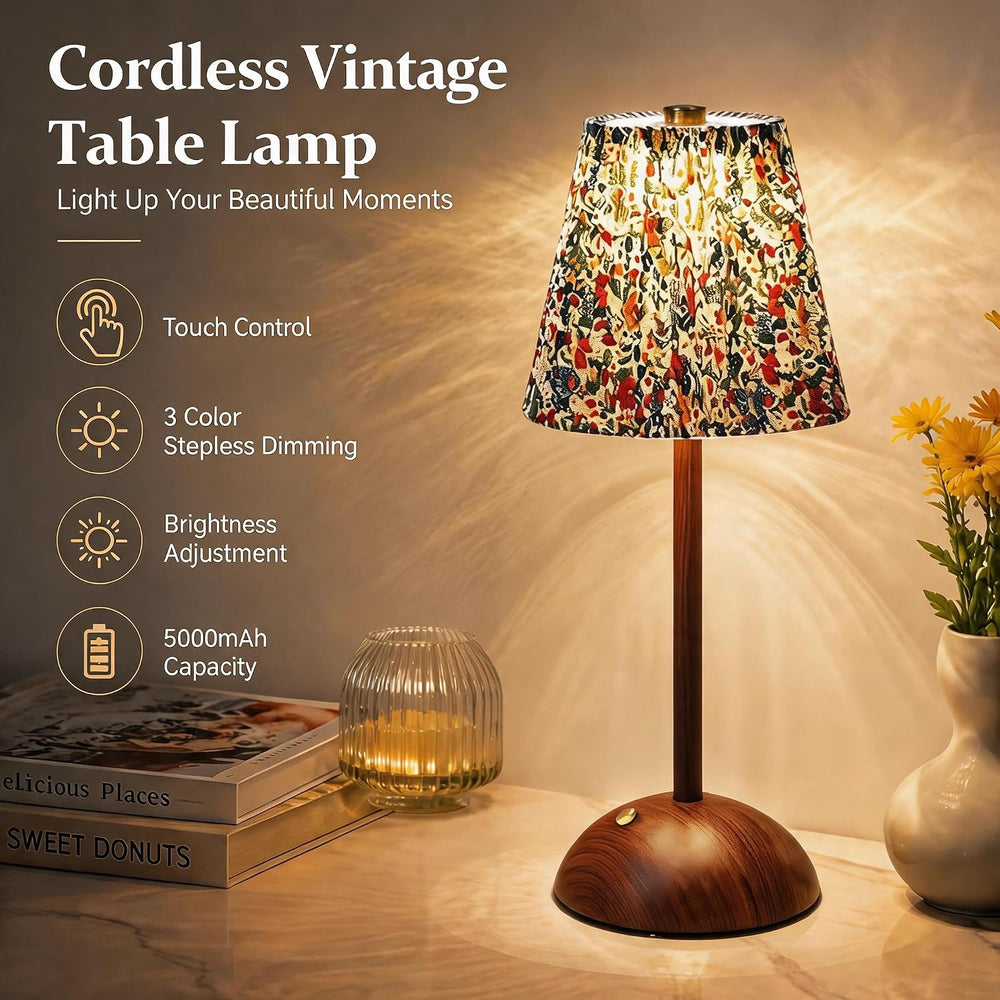 2 Pcs Led Cordless Table Lamps, 5000mAh Rechargeable Battery Operated Lamp