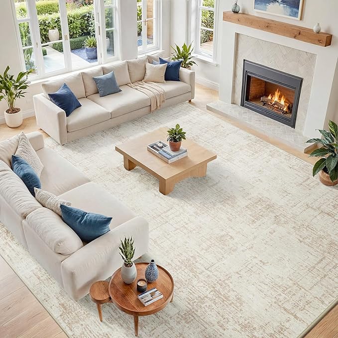 10x14 Area Rugs for Living Room Washable Rug: Anti-Skid Abstract Modern Living by Crority
