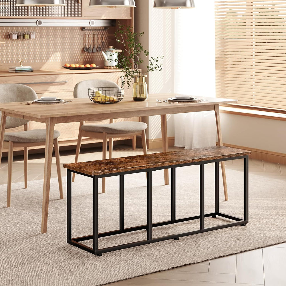 HOOBRO Dining Bench, 47.2 Inch Dining Table Bench, Industrial Style Kitchen B...