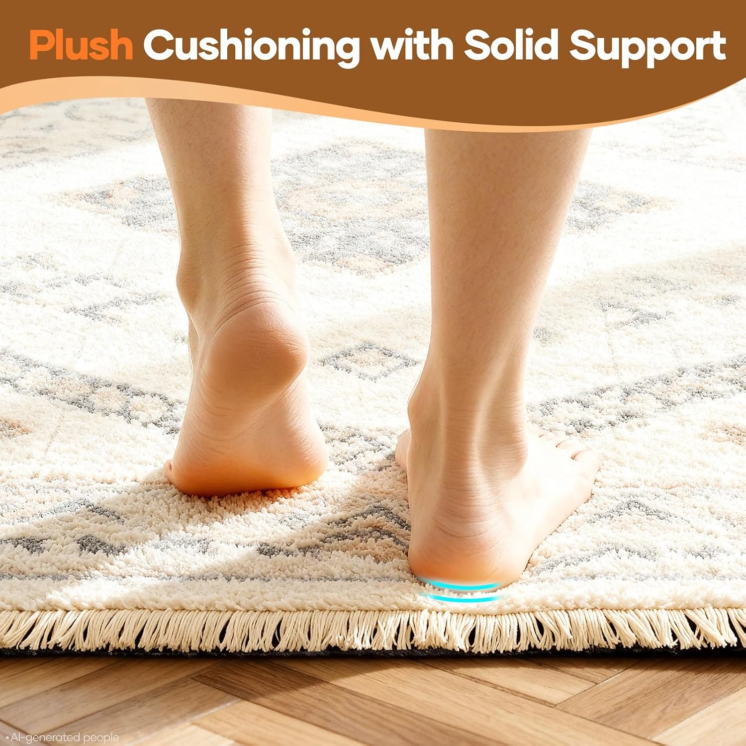 Veken Non Slip Cushioned Rug Pad Gripper, Felt and Silicone Backing, 3 x 8 Ft, 1/4" Thick Runner Carpet Liner Protector Mat for Area Rugs and Hardwood Floors, Keep Rugs Safe and in Place