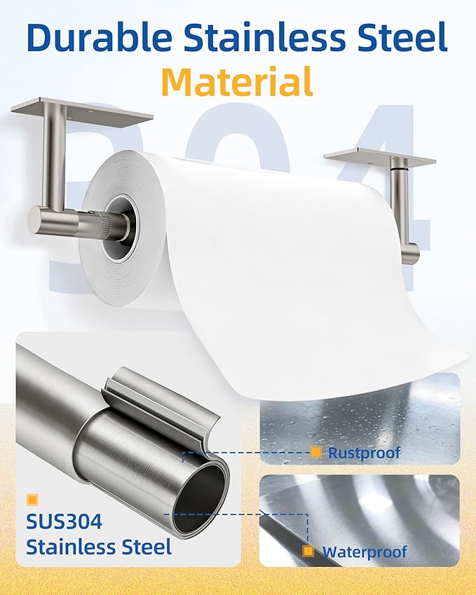 RUACQ Paper Towel Holder Under Cabinet, One Hand Tearing Paper Towel Holder - Image 5