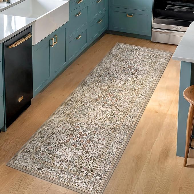 Hazo Haus Moss Green 2x5 Bathroom Rug Runners Non Slip Washable - Image 3