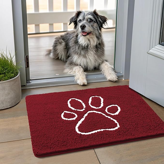 Smiry Dog Door Mat for Muddy Paws, Absorbent Dirt Trapper Non Slip Quick Dry by Smiry