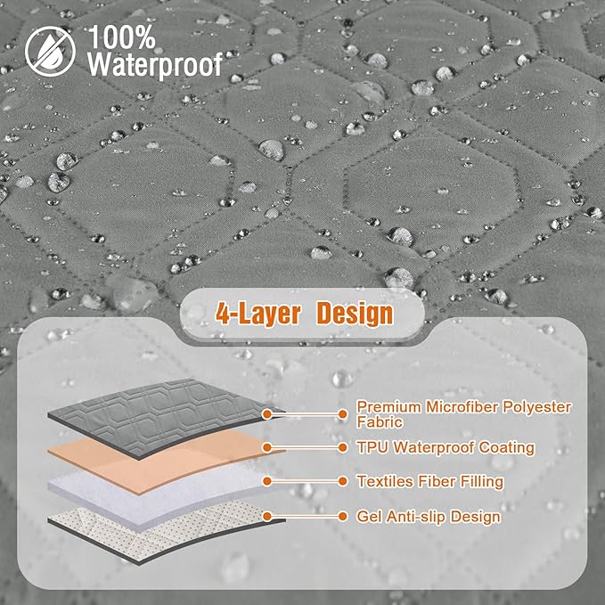 VANSOFY Waterproof Recliner Couch Covers, Sofa Covers 1-Piece Washable - Image 5