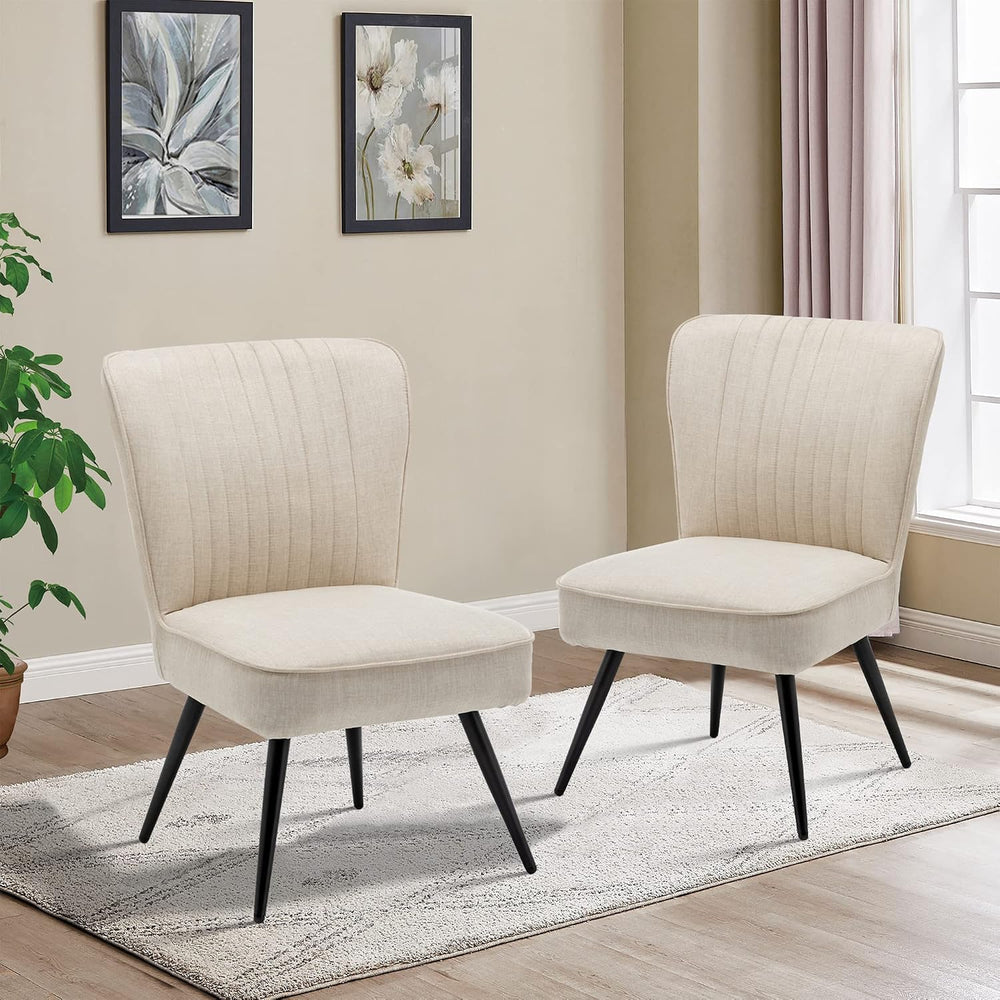 Alunaune Accent Chair Set of 2 Upholstered Living Room Chairs Modern Bedroom ...