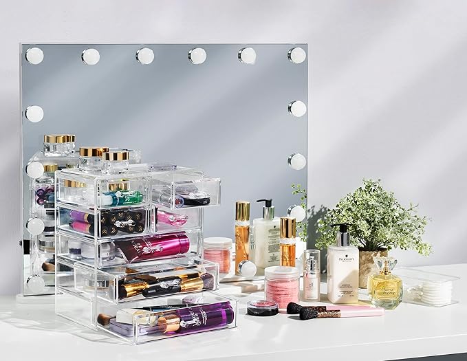 Sorbus Acrylic Makeup Organizer Set, 7-Drawer Vanity & Countertop Cosmetic - Image 2
