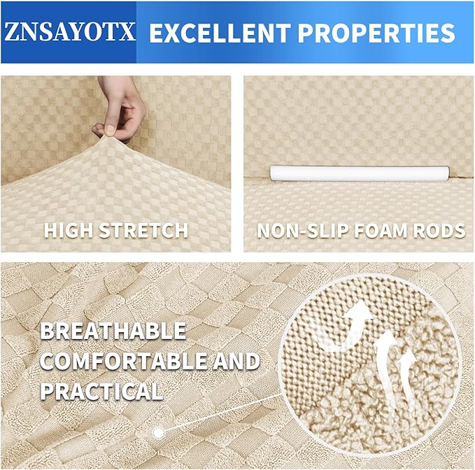 ZNSAYOTX 1 Piece Jacquard Chair Slipcovers - Image 4