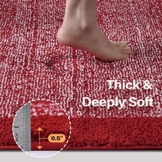 48x24 Long Bathroom Rugs Washable Non Slip, Soft Absorbent Quick Dry Mats - Image 4