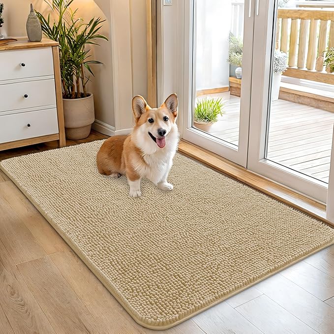 OLANLY Dog Door Mat for Muddy Paws 45x27, Absorbs Moisture and Dirt, Absorbent by OLANLY