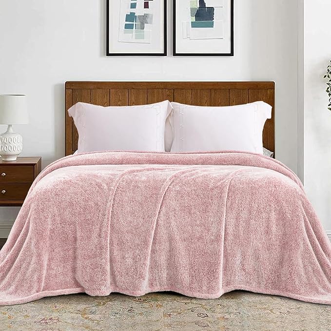 Exclusivo Mezcla Plush Fuzzy Fleece Bed Blanket King Size, Super Soft, Fluffy by ExclusivoMezcla