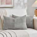 Fancy Homi 2 Packs Grey Lumbar Decorative Throw Pillow Covers 16x32 Inch by Fancy+Homi