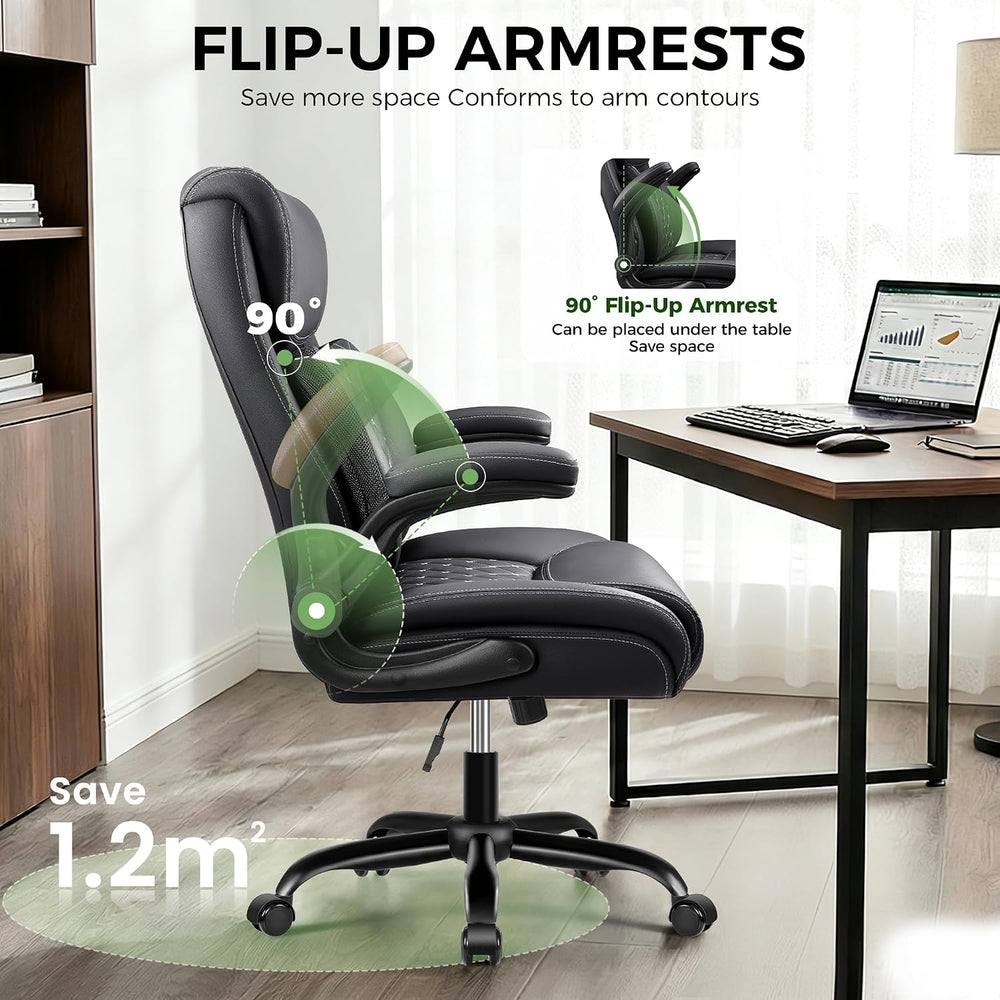 Office Chair, Ergonomic Executive Desk Chair with Lumbar Support for Lower Ba...