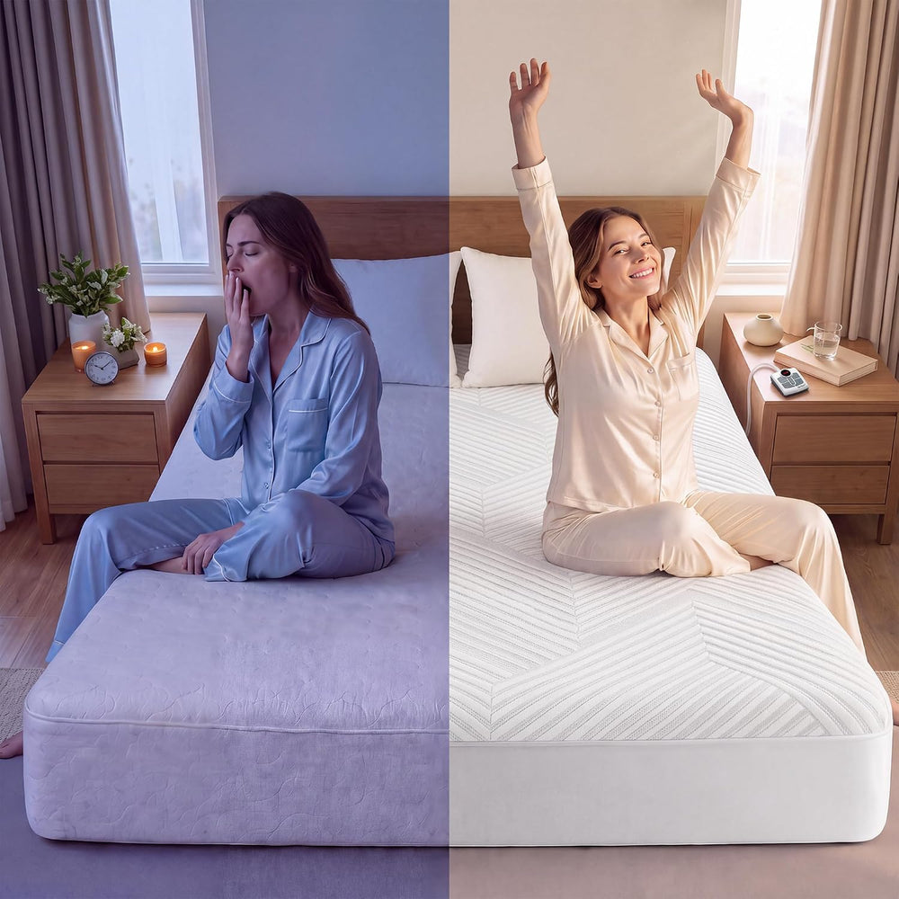 Heated Mattress Pad Queen Size, Electric Bed Warmer Dual Control, Fast Heatin...