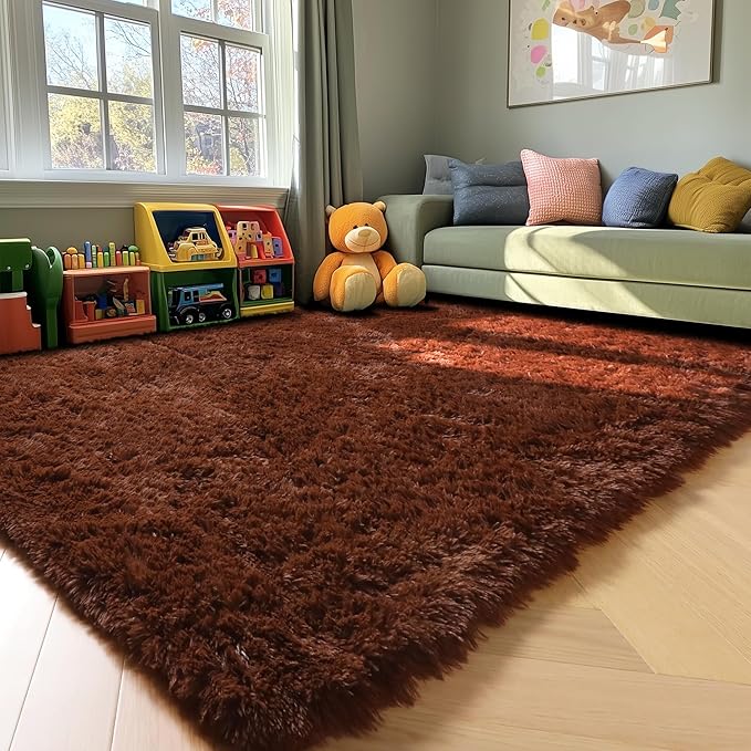 ONASAR Brown 6x9 Area Rugs for Living Room Bedroom, Large Fluffy Bedside Throw - Image 8