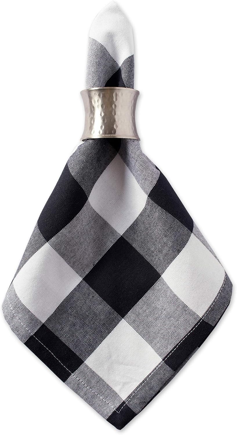 DII Buffalo Check Collection, Classic Farmhouse Napkin Set, 20x20, Black & White, 6 Piece (Pack of 2)