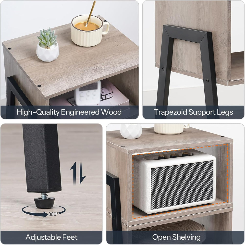 HOOBRO Small Nightstands Set of 2, Stackable End Tables, Side Tables, Bedside...