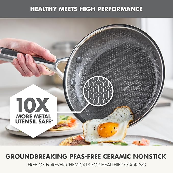 GreenPan Hybrid 8” Nonstick Stainless Steel Frying Pan, APEX Tri-Ply Thermobond - Image 3