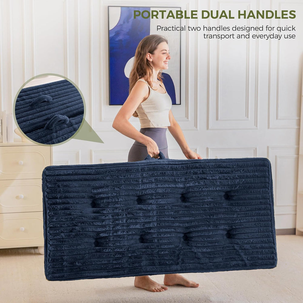 MAXYOYO Folding Sofa Couch Bed, 6 Inch Tri-Fold Floor Sofa Bed, Folding Mattr...