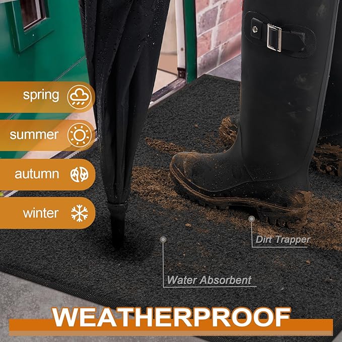 Mibao Dirt Trapper Door Mat for Indoor Outdoor, Waterproof All-Season, - Image 4