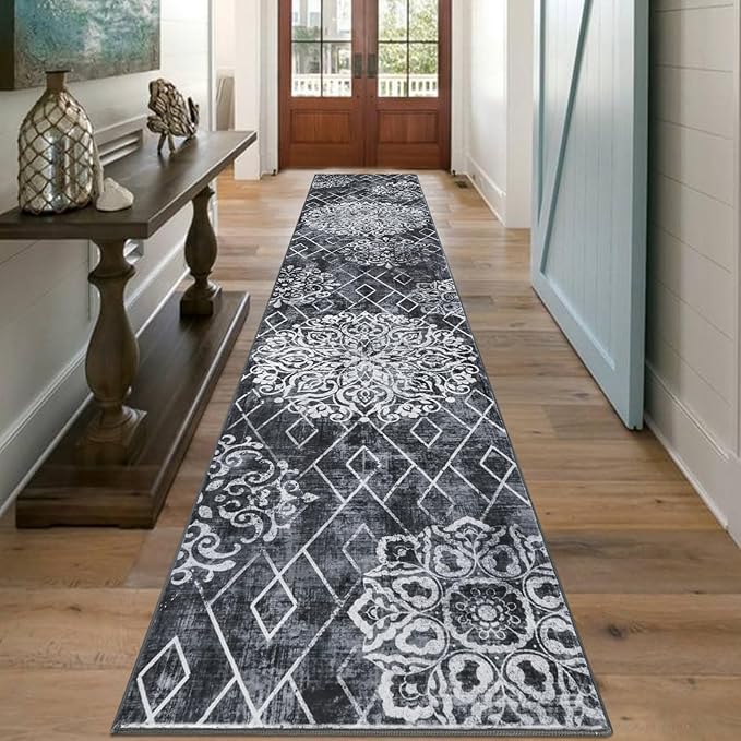 HEBE Hallway Runner Rug 2'8''x14' Washable Vintage Distressed Area Rugs Non - Image 8