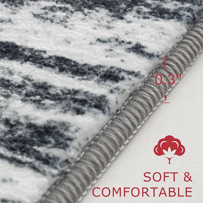 KOZYFLY Modern Abstract Washable Rug Runner 2.6x12 Hallway Rug Runner Non-Slip - Image 2